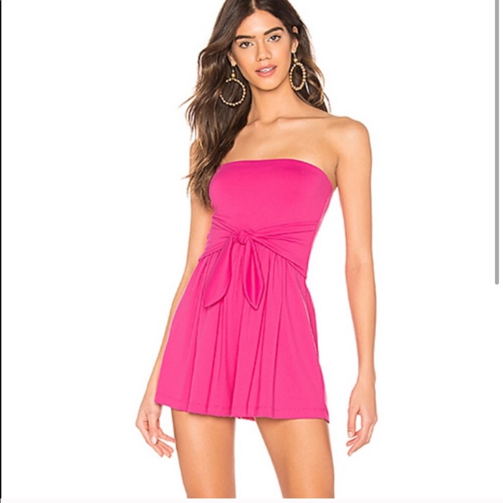 NWOT Susana Monaco strapless front tie romper